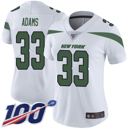 New York Jets Limited White Women Jamal Adams Road Jersey NFL Football 33 100th Season Vapor Untouchable